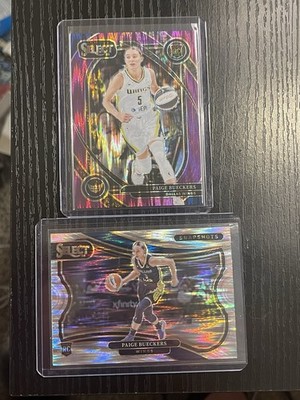 Select Paige Bueckers Rookie Lot, COURTSIDE Purple Flash /149 & Snapshots Silver