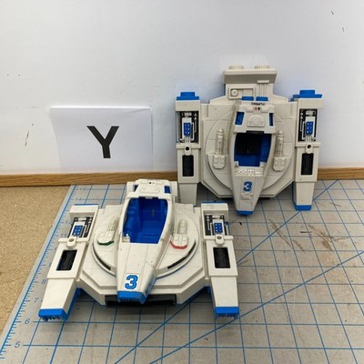 x2 Vintage 1982 Fisher Price Adventure People 368 Alpha Interceptor Space Ship