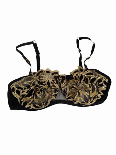 Lise Charmel Eclats D'Or Metallic Embroidered Demi Bra 32C