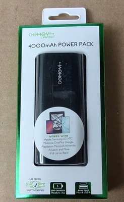 4000mAh Power Pack Vivitar Universal  for USB & Micro USB Charging Cable Black