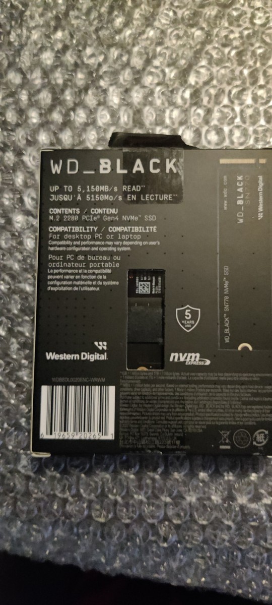 【新品】WD BLACK SN770 WDS200T3X0E 2TB Western Digital 2TB WD_BLACK SN770 NVMe SSD - WDS200T3X0E