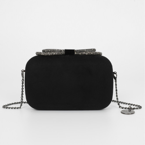Bolso Clutch Efecto Ante Con Cierre De Lazo Negro - Mimi Mua