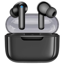 Black Waterproof Bluetooth 5.3 Wireless Earbuds Noise Canceling In Ear
