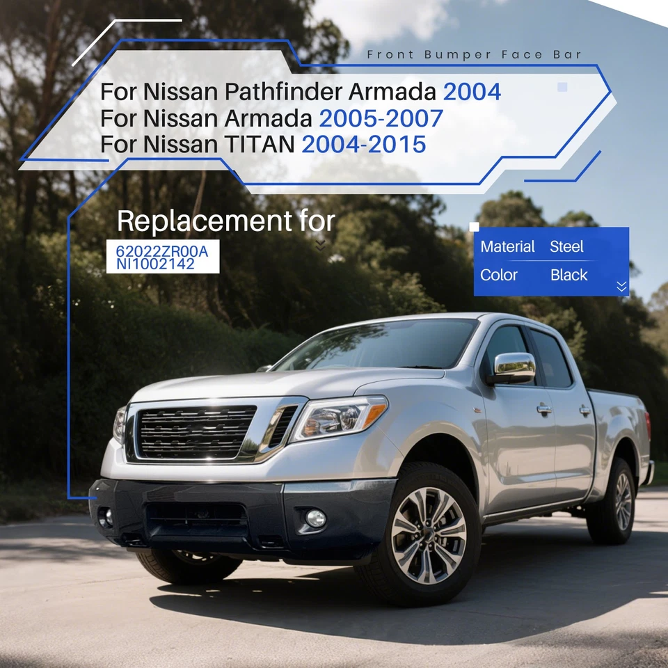 Front Bumper For Nissan Titan Armada 2004-2015 Steel For LE SE SV PRO-4X Models Foto 2 de 4