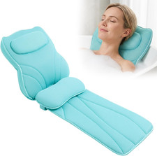 Extra Long Thick Full Body Bath Pillow for Tub with Lumbar Pillow- Luxury 4D Air
