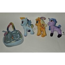3 My Little Pony MLP Rainbow Dash Applejack Izzy Moonbow Plush Lot Aurora Just