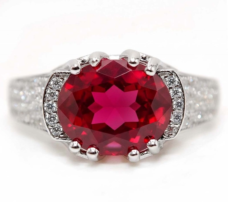 4CT Heat Treated Rubellite Tourmaline 925 Solid Sterling Silver Ring Sz 7 NF1-7