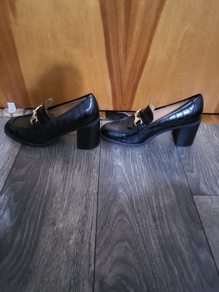 Nine West Black Leather Loafers with Horsebit Detail From Von Maur | eBay