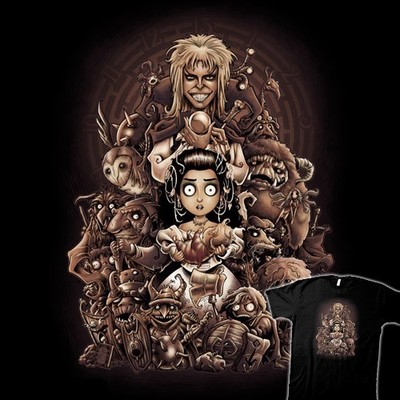 Tim Burton LABYRINTH 1986 David Bowie Movie Art Jim Henson Goblin King T-SHIRT