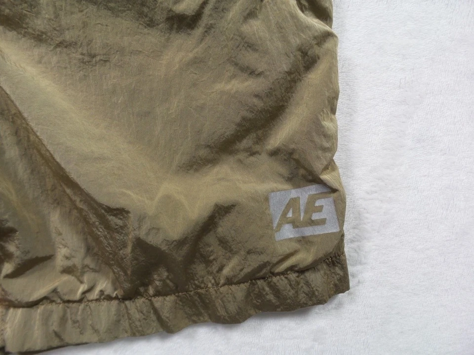 Pantalones Cortos American Eagle Para Hombre Extra Pequeños Marrón Nylon Cordón Bolsillos con Cremallera Foto 4 de 4