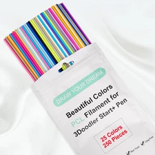 25 Colors 250 Strands 3D Doodler Refill Packs for 3Doodler Start+ Pen 2.5Mm 3D D