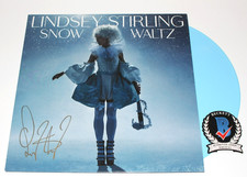 LINDSEY STIRLING SIGNED SNOW WALTZ ALBUM BLUE VINYL RECORD BECKETT COA VIOLINIST