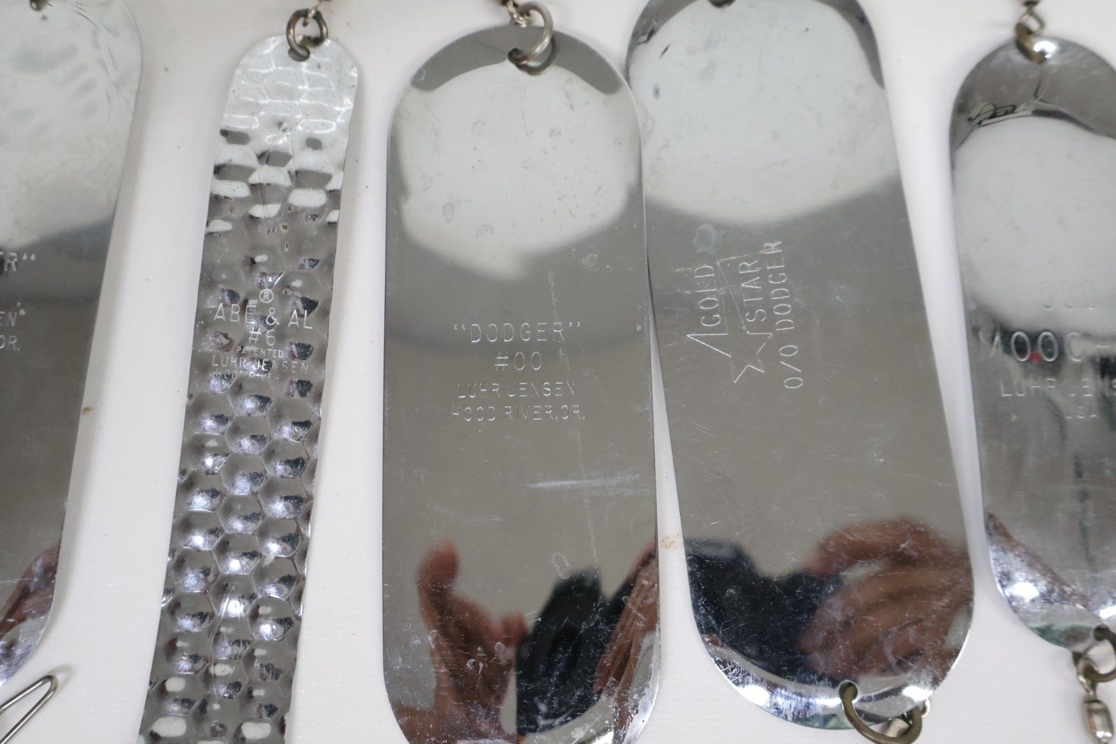 Nice Used Vintage Mixed x7 Luhr Jensen Moocher & Dodger Flasher Spoons Abe & Al - Image 9