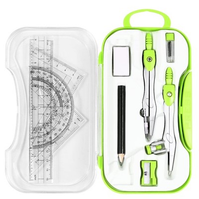 Geometry Tools Kit 10 Pieces, Drafting Compass Ruler Pencil, Green