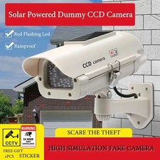 Simulation Solar Powered Waterproof Fake Camera Red Flashing Led Security Camera