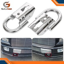 Pair Tow Hook Set For Ford F-150 F150 Truck Sliver 2004-2024 W Hardware Front