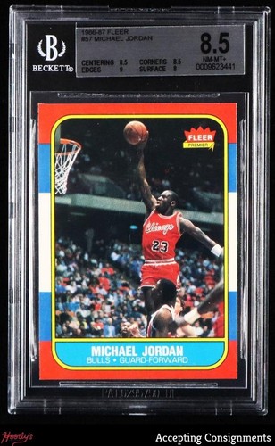 1986-87 Fleer #57 Michael Jordan RC Rookie BGS 8.5 NM-MT+ BULLS HOF
