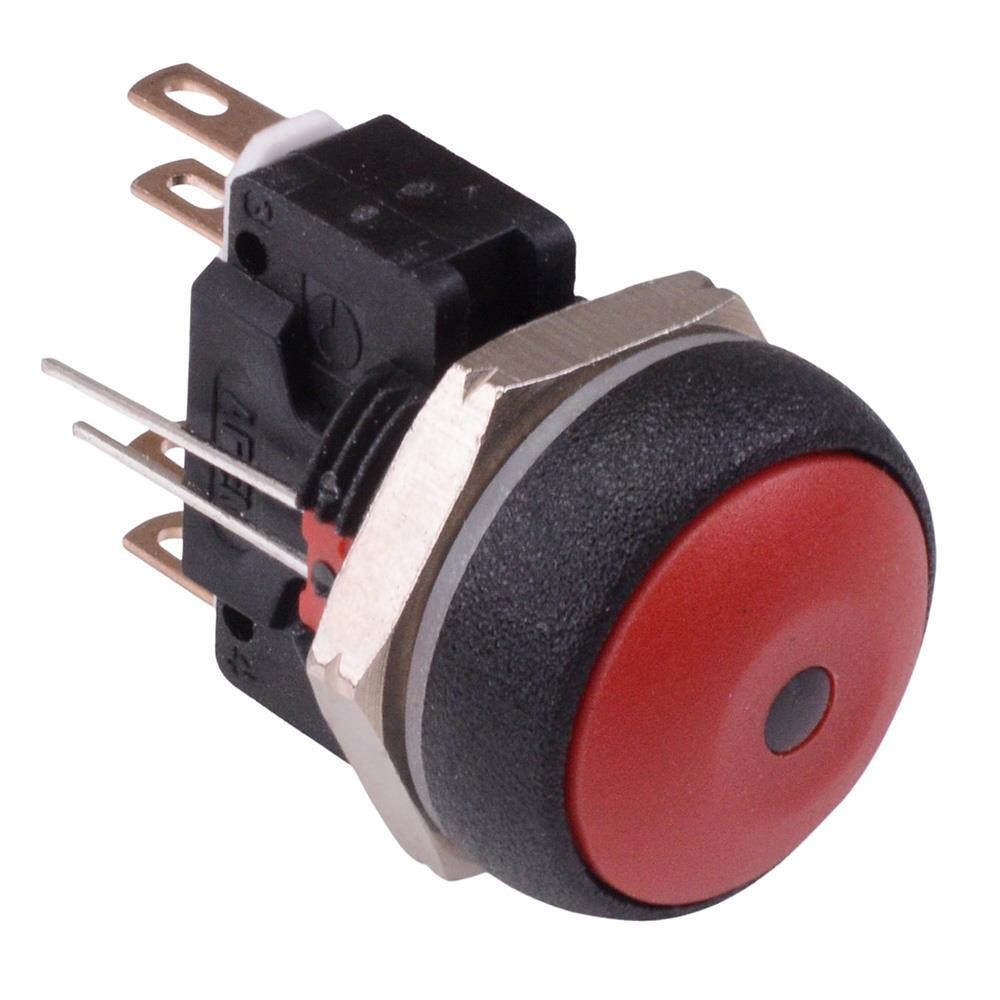 APEM Red LED Red Button Round 16mm Momentary Push Button Switch DPDT 5A IP67