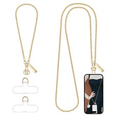 Metal Chain, Crossbody Detachable Lanyard with 1 Wrist Strap  2 Tether Tabs...