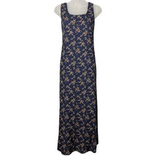 Vintage Worthington Women's 10 Large Floral Sleeveless Maxi Dress Made In USA