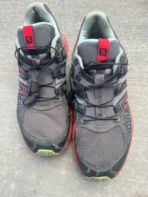 Salomon X-Mission 3 Trail Running Shoes Women's Size 10 Gray Red Hiking Sneakers