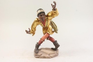 Moriskentänzer 36 cm geschnitzte gefasste Holzfigur (IH513)