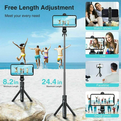 Bluetooth Teleskop Selfie Stick Stativ Handy Halterung für Samsung iPhone 2 in 1 - Zdjęcie 7 z 13