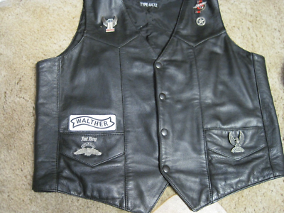 WALTHER FIREARMS VEST PATCH BLACK ON WHITE HOOK BACK 1.50 X 4