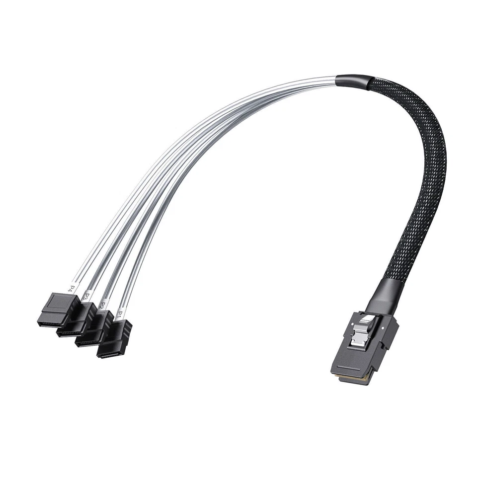 Internal Mini SAS SFF-8087 to 4 SATA Multi-Lane Forward Breakout Cable 0.5~1m - Image 3 of 4