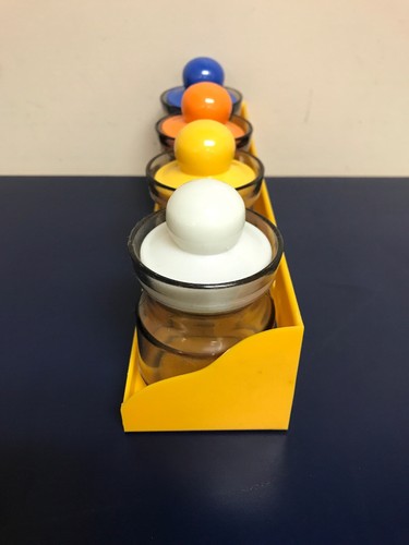 Vintage Spice Rack Jars Rainbow Multicolor Midcentury Kitchen Plastic Shelf - Picture 7 of 12