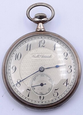 Antique Rare GALLI ZÜRICH 0.800 Silver Men's Swiss Made 48mm