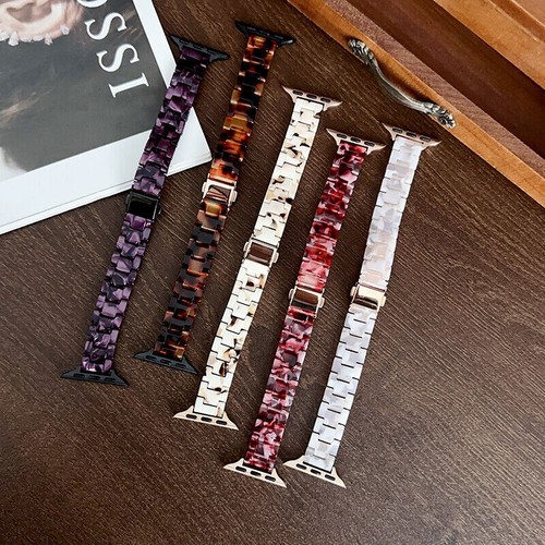 For Apple Watch Ultra 10 9 8 7 6 5 Slim Resin Stainless Steel Watch Band Strap - Picture 2 of 42