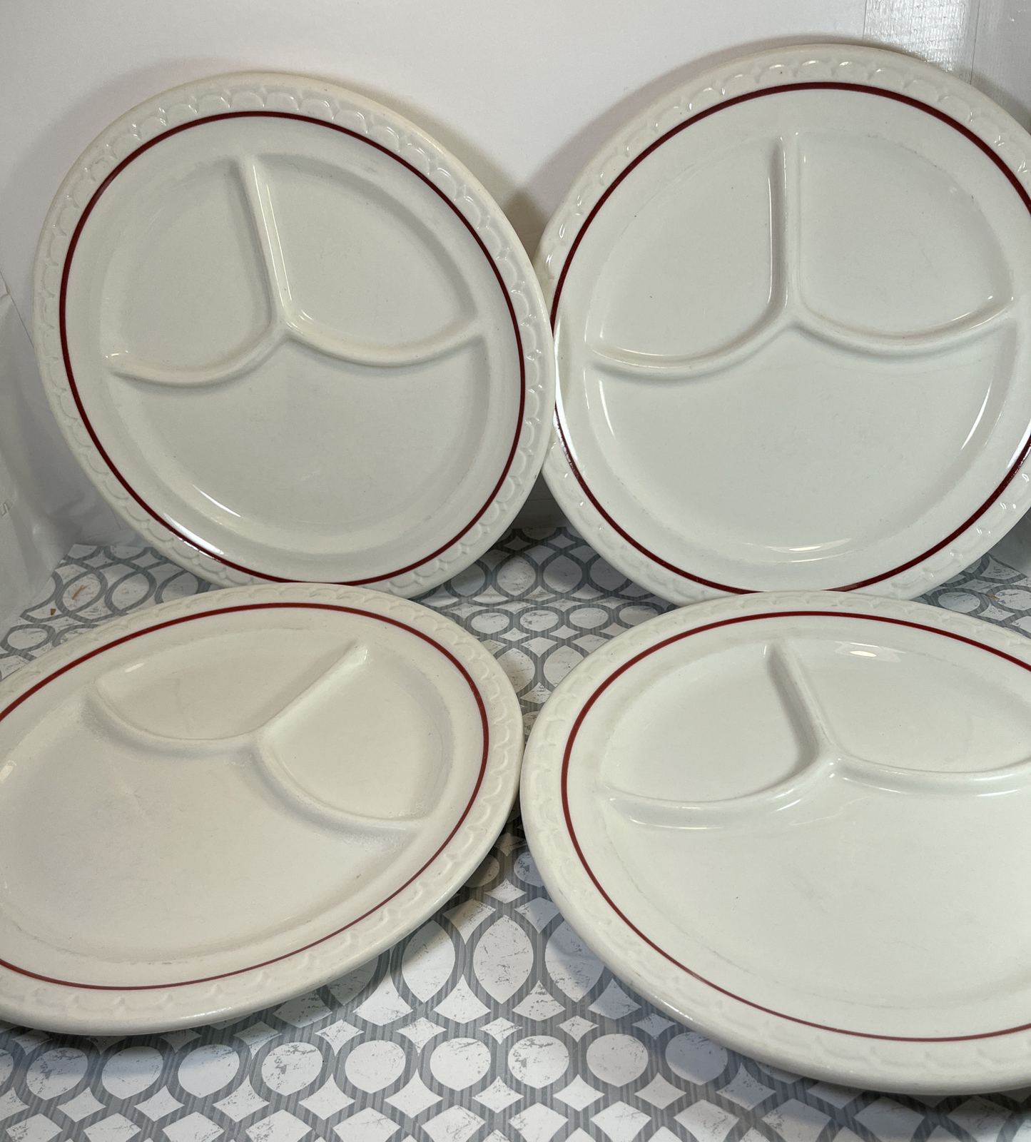 VTG SYRACUSE Restaurantware China 3 Section Divided DINNER Plates USA