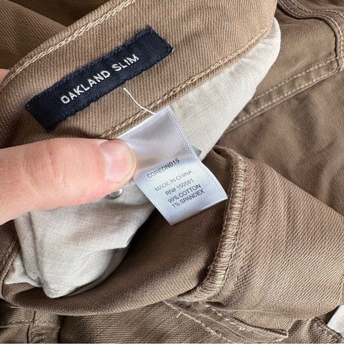 Pantalones ajustados Flag & Anthem para hombre 42x30 caqui Oakland mezcla de algodón elástico - Imagen 9 de 9