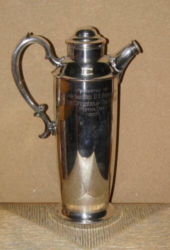 Military Silver Plate Flask Presented To Major & Mrs D E Burchett From RCSA 1957 - Photo 1/12