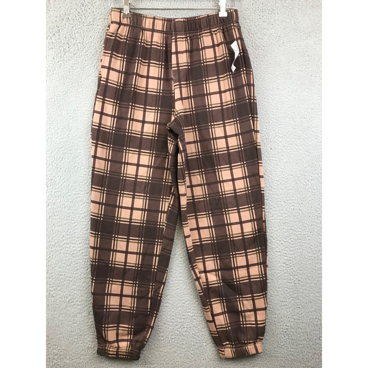 New PacSun Brown Plaid Sweatpants size S