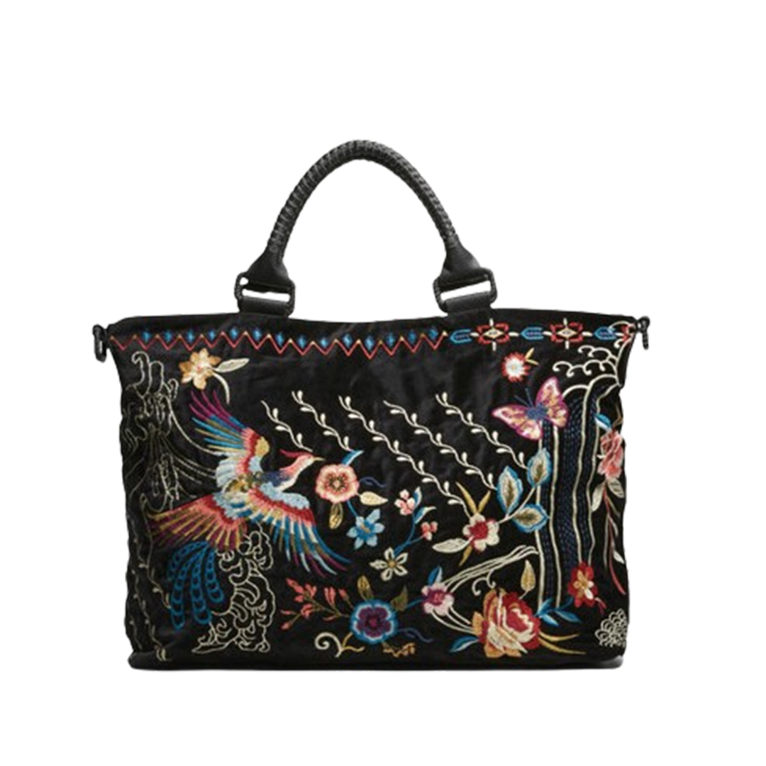 Johnny Was Dreamer Overnight Tote Bag Weekender Handbag Floral