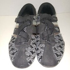 Baby phat womens shoes all over cat logo size 8.5 black w/elastic ties