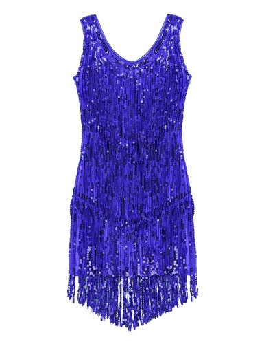 Women's Sequins Tassel Dress Latin Jazz Rumba Tango Cha Cha Tango Dance AU - Picture 20 of 118