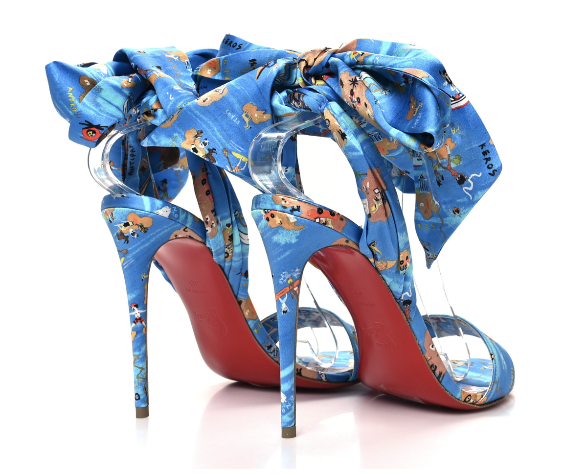 Christian Louboutin Sandale Du Desert 100, Printed Satin