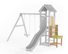 Spielturm Klettergerüst Kletterturm Spielplatz mit Rutsche, Schaukel inkl. Küche