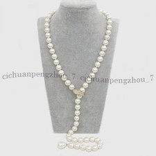 Elegant White South Sea Shell Pearl Round Beads Necklace 14-50'' 8/10/12/14mm