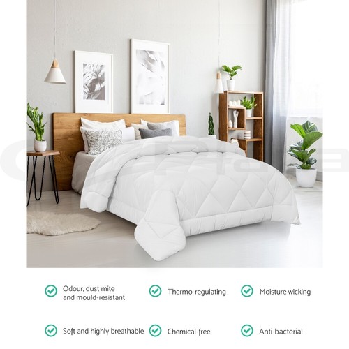 Giselle Microfibre Bamboo Microfiber Quilt 800GSM Duvet Queen All Seaon - Picture 4 of 11