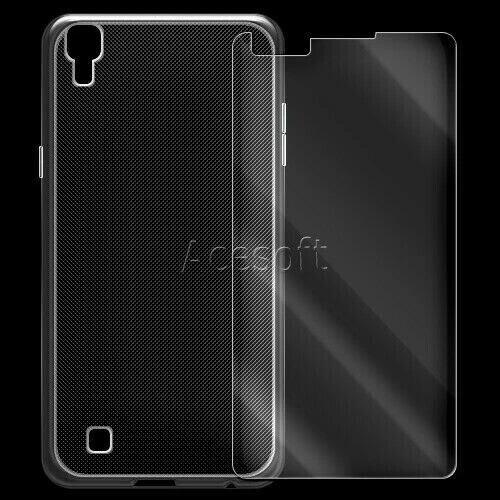 Ultra-Thin 9H Tempered Glass Screen Protector Soft TPU Case Fits LG X Power K212