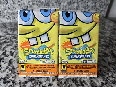 topps spongebob booster box SquarePants Series 2 Trading Cards 2 Sealed Packs 2009 RARE and a 200 Spongebob 25th Anniversary Kayou Booster