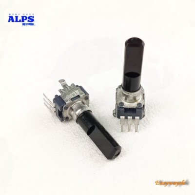 2×9mm Alps B10K 10K Linear Taper Potentiometer 23mm D Shaft RT-Angel PC Mount