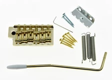 Gold ST Guitar Trem Tremolo Bridge Full Block Vintage Bent Saddles for Strat