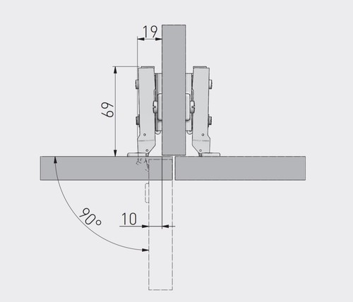 10 pz x Ø 26 mm GTV 90 gradi chiusura morbida camera da letto armadio bagno cerniere porta - Foto 5 di 6