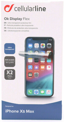 Cellularline 2x Displayschutz Für iPhone XS Max FLex Bildschirm Schutz Folie 655