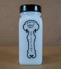 Vintage Griffith's Milk Glass Spice Jar ~ Black Lid ~ GARLIC SALT ~ 3.5" Tall